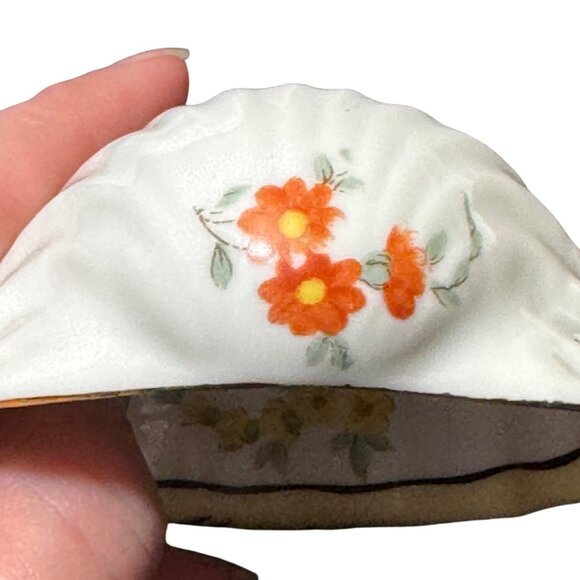 Noritake Vintage Floral & Gold Trim Shell-Shaped Dip Dish Salt Cellars Set Of 3 - Picture 7 of 7